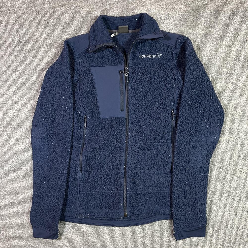 Norrøna Trollveggen Thermal Pro Jacket Womens Medium Blue Polartec Fleece Zip